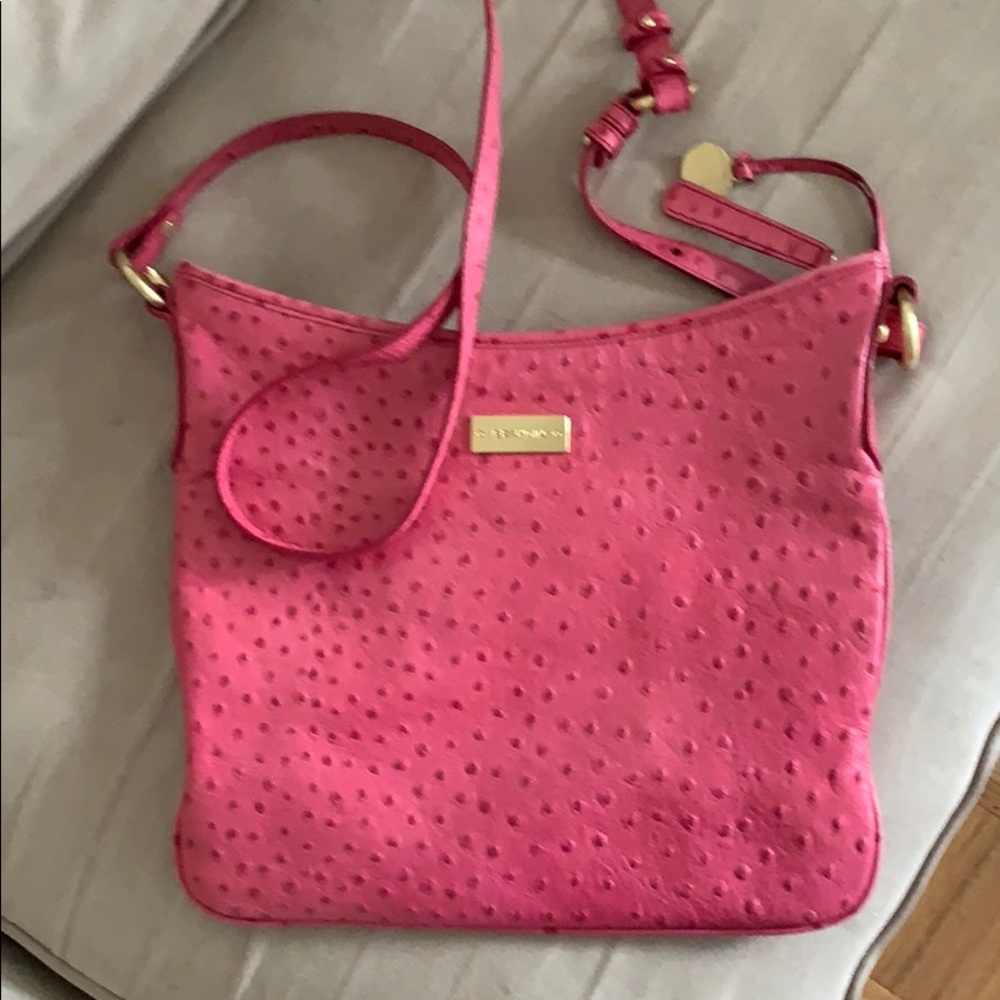 Brahmin Cross Body Purse - Dot Pink